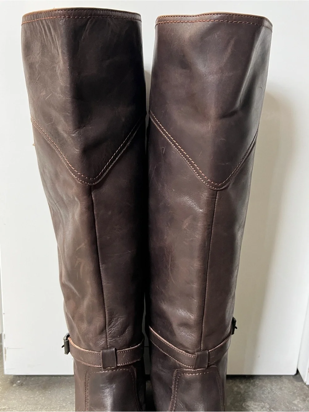 Frye Dorado 77561 Women’s Size 10 Dark Brown Leather Riding Boots Made Spain
